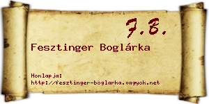 Fesztinger Boglárka névjegykártya